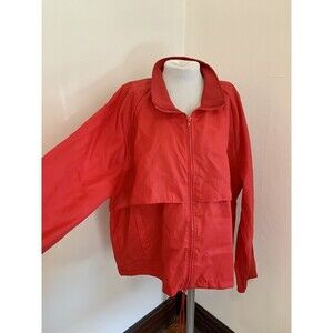VTG 80s 90s Spalding Red Vented Full Zip Windbreaker Jacket XL Lightweight USA